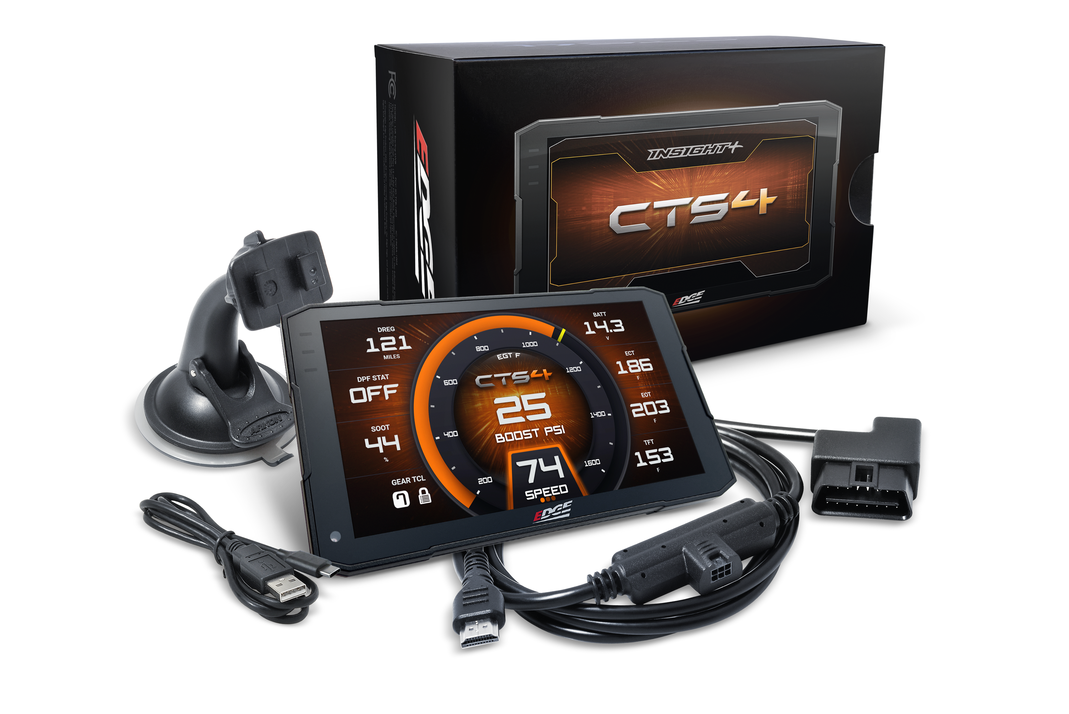 Edge 84140-4 Edge Insight+ CTS4 | 1994–2019 Ford Powerstroke, 2003–2012 Dodge Cummins, 2001–2016 GM Duramax