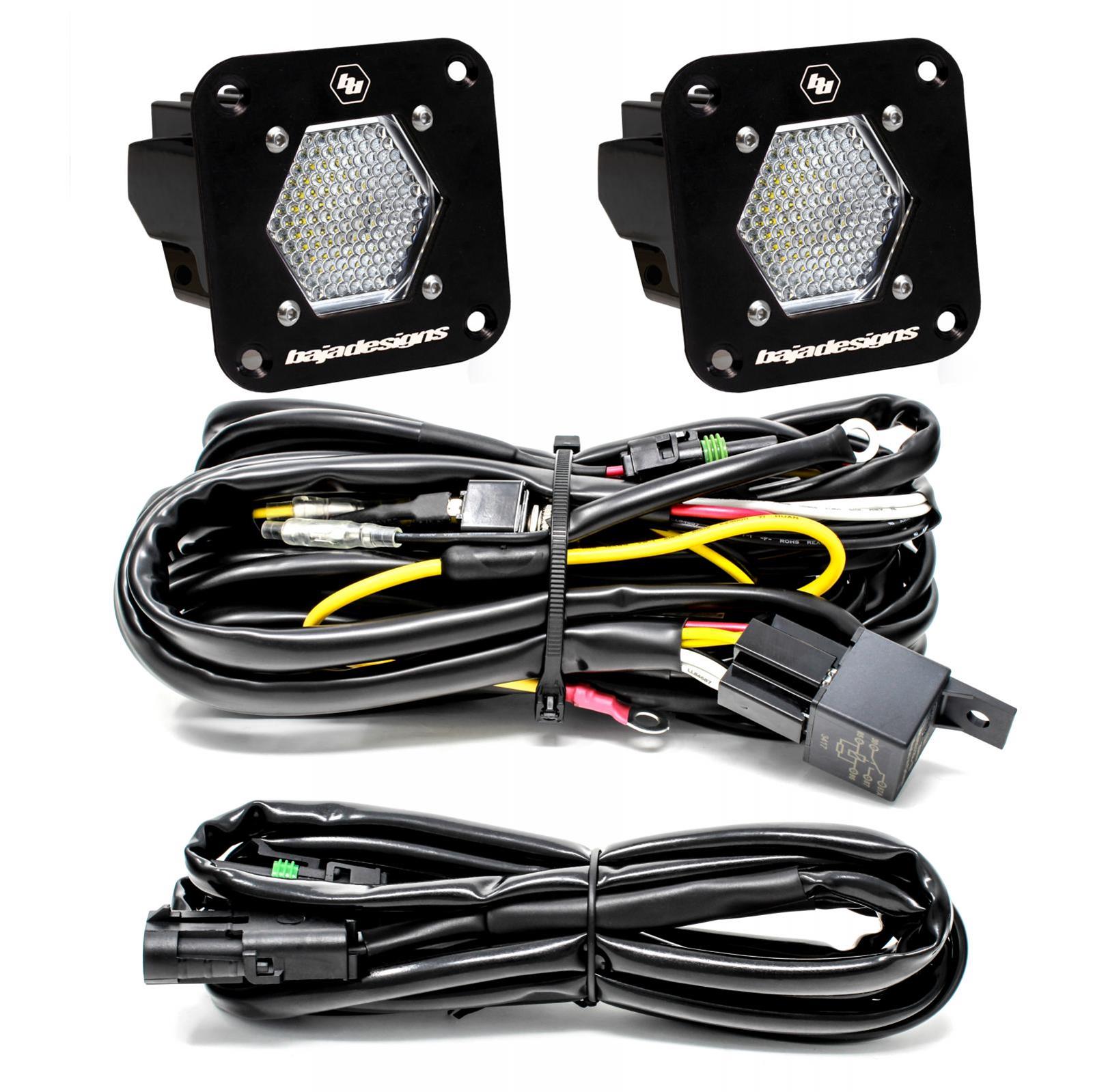 Baja Designs 387809 LED Light Pods S1 Pair Work/Scene LED Flush Mount Backup Kit | Universal