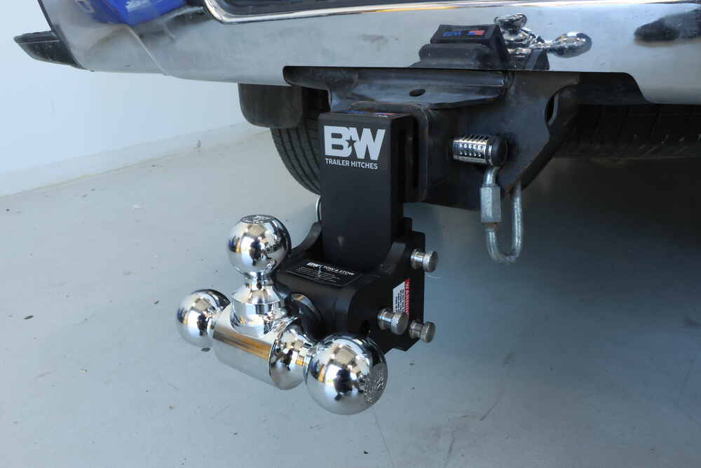 B&W TS20048B Black Tow & Stow Triple Ball Hitch with 2.5 inch Shank, 5 inch Drop, 5.5 inch Rise | Universal