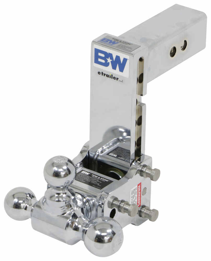 B&W TS20049C Chrome Black Tow & Stow Triple Ball Hitch with 2.5 inch Shank, 7 inch Drop, 7.5 inch Rise | Universal