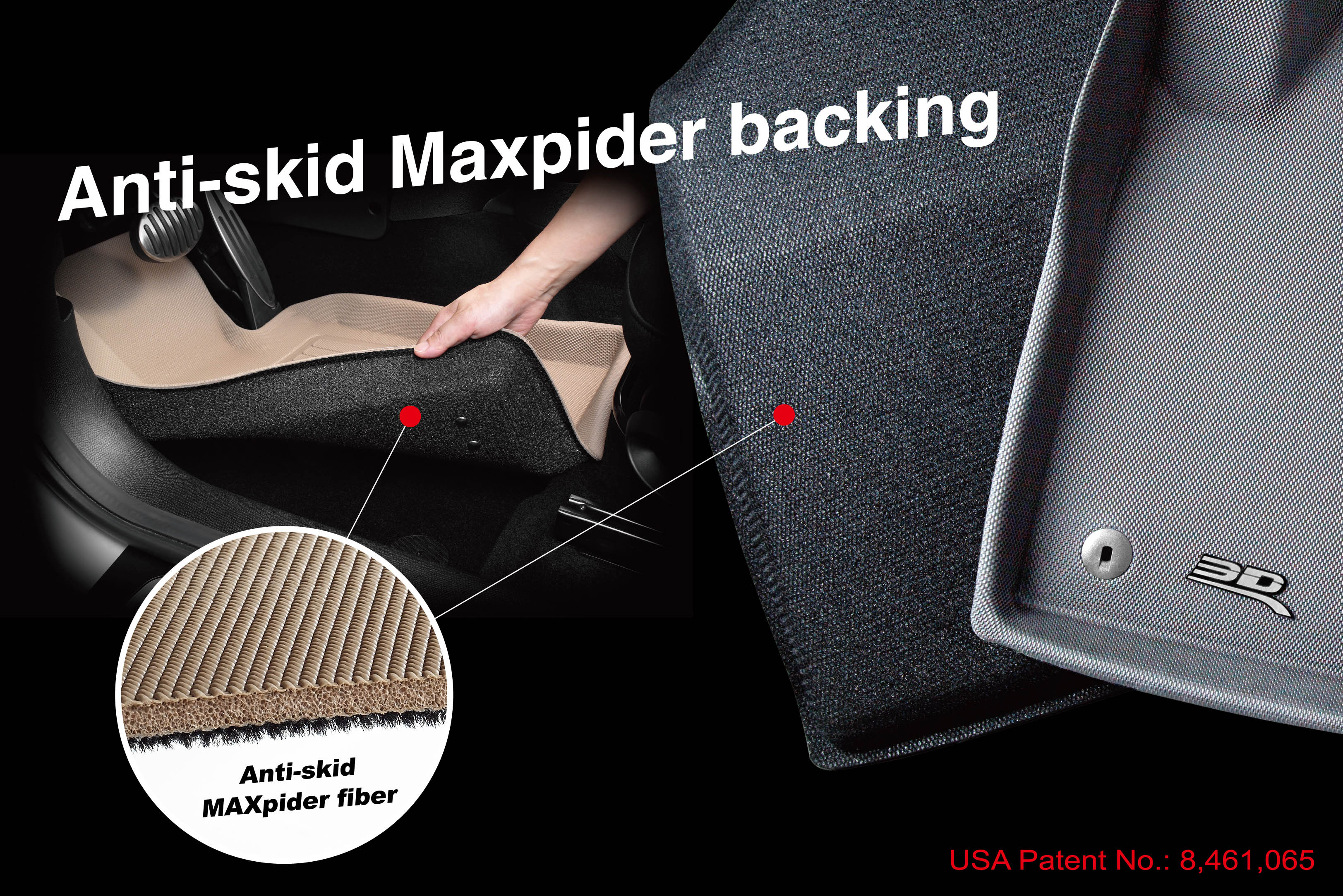 3DM L1DG01711509 Kagu Black Front Floor Mats | 2009-2012 Dodge RAM 1500/2500/3500