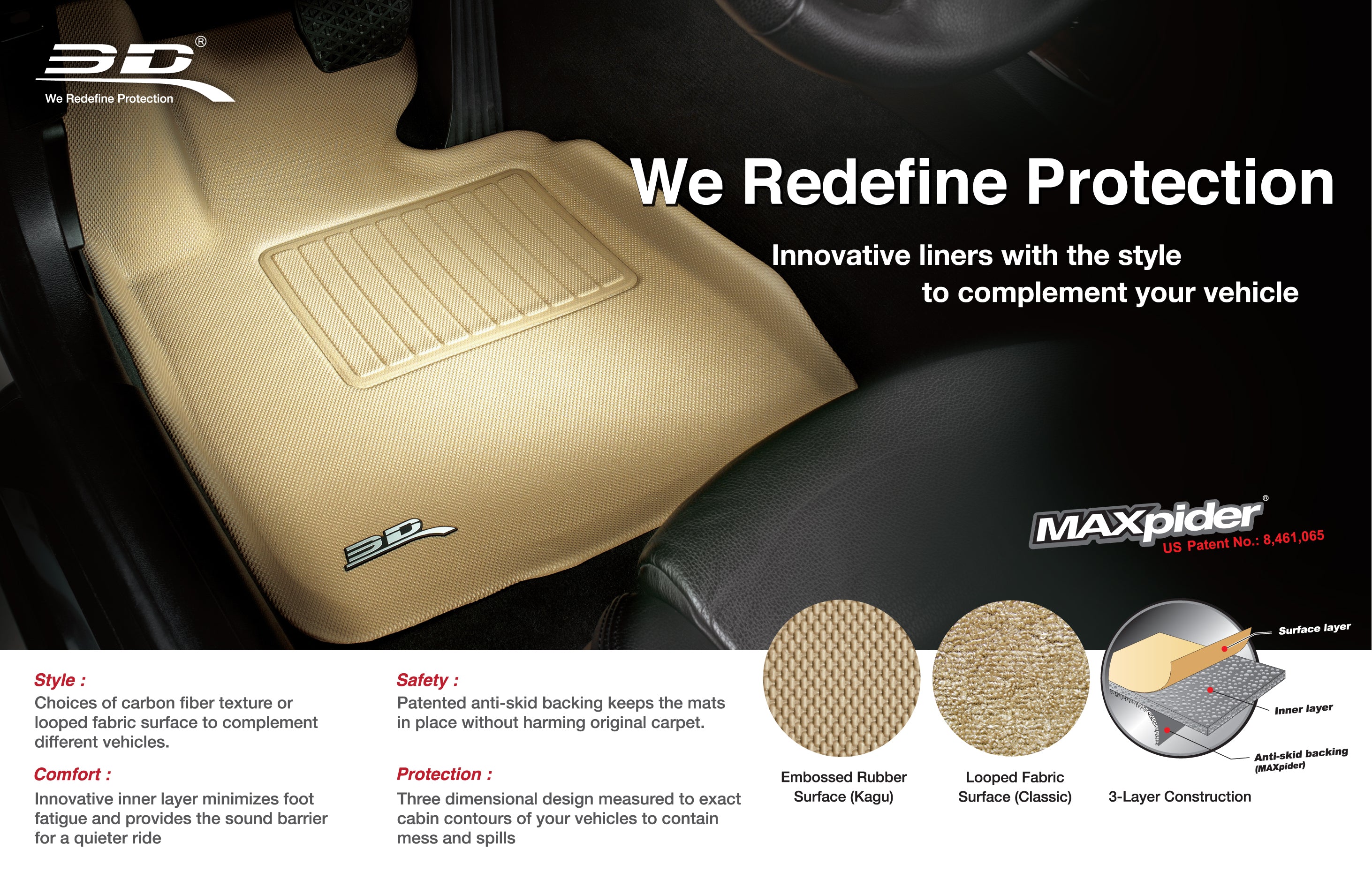 3DM L1CH05002209 Classic Black Floor Mats | 2007-2013 GM Silverado/Sierra 1500/2500HD/3500HD