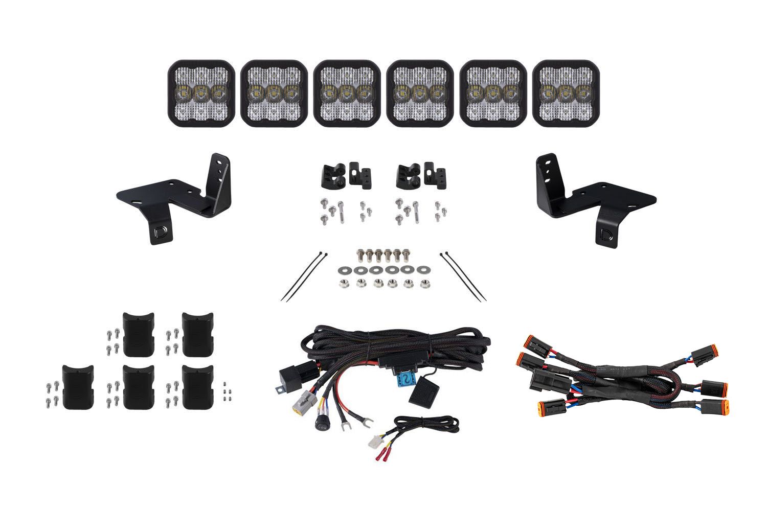 Diode Dynamics DD7573 SS5 6-Pod CrossLink Grille Lightbar Kit w/ Pro White Combo LED Lights | 2020-2022 Ford F250/F350 Super Duty