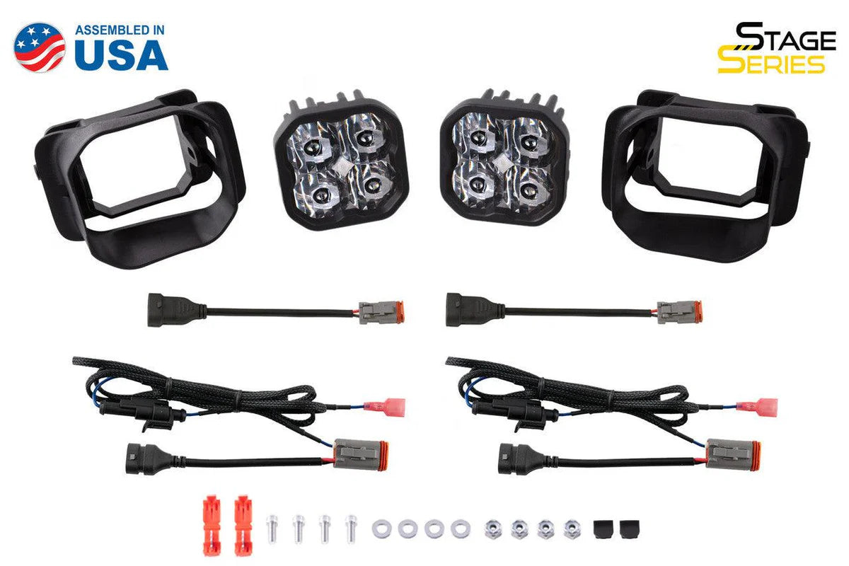Diode Dynamics DD7017 SS3 LED Fog Light Kit White SAE-DOT Fog Max w/ Amber Backlight | 2017-2022 Ford F250/F350