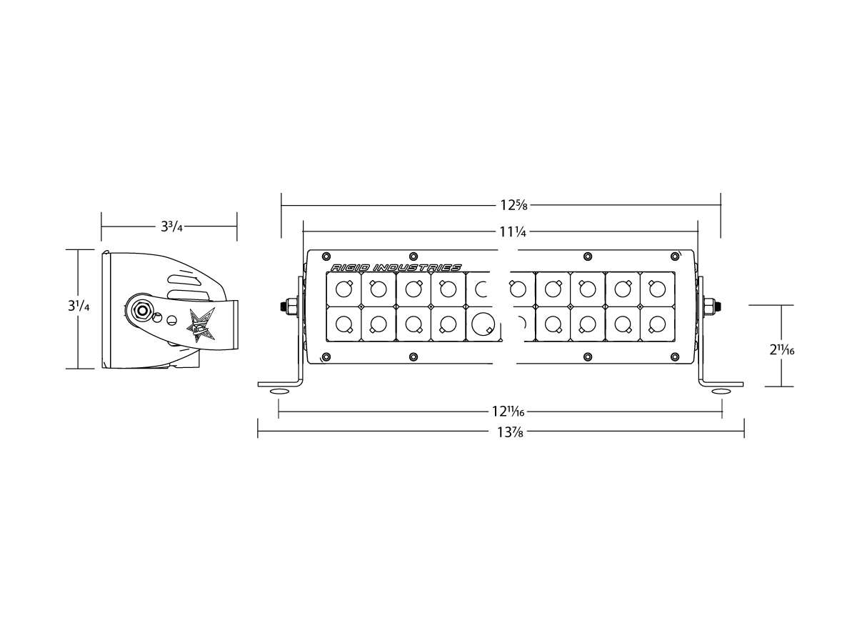 Rigid 178613 E-Series PRO LED Light Driving Optic 10 inch Black Housing | Universal