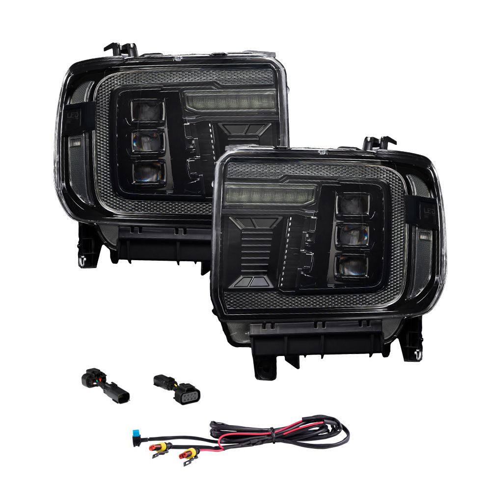 Diode Dynamics FL0023 LED Projector Headlights w/ Amber DRL | 2015-2019 GMC Sierra 2500HD/3500HD