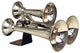 Kleinn 502 Chrome Triple Train Horn with Copper Trumpets & 1/2 Airline | Universal