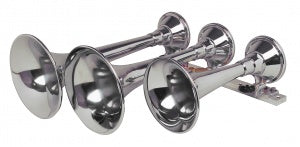 Kleinn 630 Large Triple Train Horn with Detachable Chrome Plated Copper Trumpets | Universal