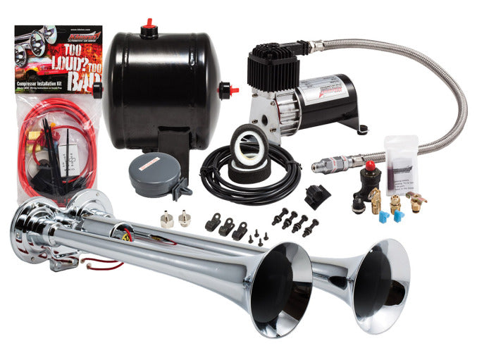 Kleinn HK2-1 Pro Blaster Dual Truck Horn Kit with 120PSI Sealed Air Compressor and 0.5 Gal Tank | Universal