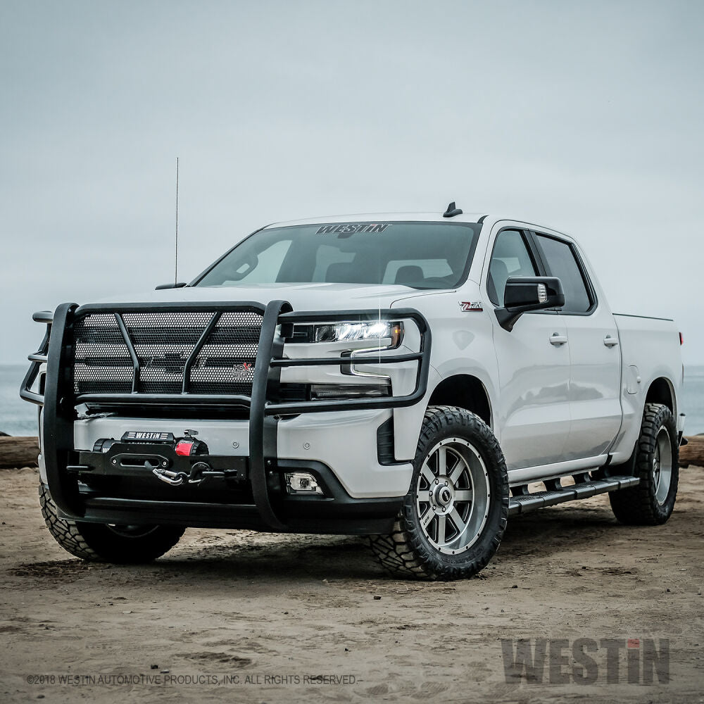 Westin 57-923995 HDX Winch Mount Modular Grille Guard - Black | 2020-2025 GM Chevrolet Silverado 2500HD/3500HD