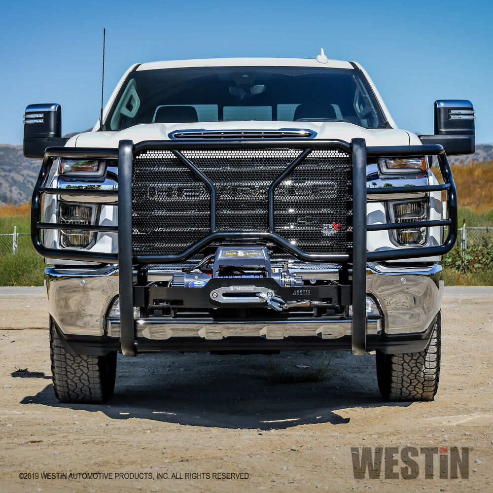 Westin 57-924025 HDX Winch Mount Modular Grille Guard - Black | 2019-2025 RAM 2500/3500