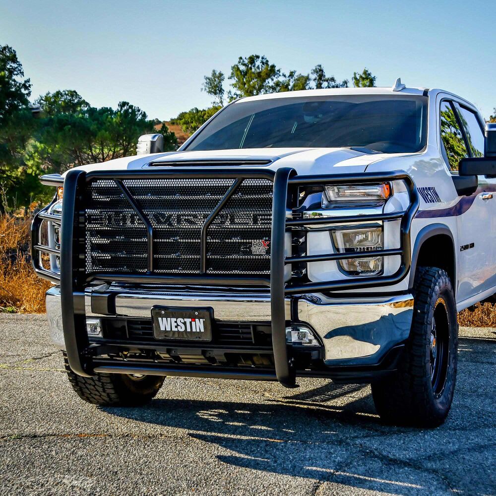 Westin 57-3995 HDX Black Steel Grille Guard | 2020-2025 GM Chevrolet Silverado 2500HD/3500HD
