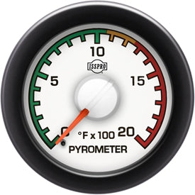 Isspro R14031 EV2 2-1/16 inch 0-2000F Pyrometer Gauge Kit w/ Pre-Turbo Color Band | Universal
