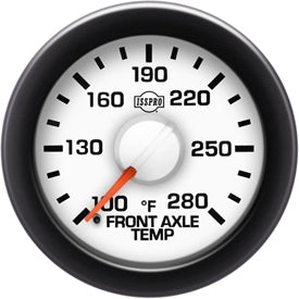 Isspro R14522 EV2 2-1/16 inch 100-280F Front Axle Temperature Gauge - White Face Black Bezel | Universal