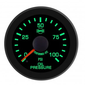 Isspro R17211 EV2 2-1/16 inch 0-100PSI Electronic Engine Oil Pressure Gauge - Black Face Black Bezel | Universal
