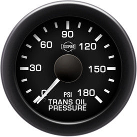 Isspro R16244 EV2 2-1/16 inch 0-180PSI Trans Oil Pressure Gauge - Black Face Black Bezel | Universal