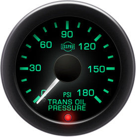 Isspro R16244 EV2 2-1/16 inch 0-180PSI Trans Oil Pressure Gauge - Black Face Black Bezel | Universal