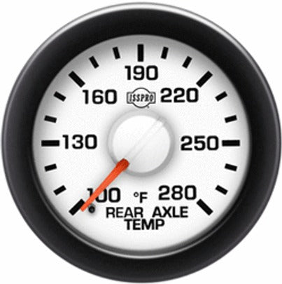Isspro R14533 EV2 2-1/16 inch 100-280F Oil Temperatue Gauge - White Face Black Bezel | Universal