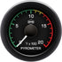Isspro R16031 EV2 2-1/16 inch 0-2000F Pyrometer with Pre-Turbo Color-Band Gauge - Black Face Black Bezel | Universal