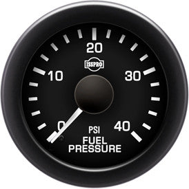 Isspro R16055 EV2 2-1/16 inch 0-40PSI Fuel Pressure Gauge - Black Face Black Bezel | Universal