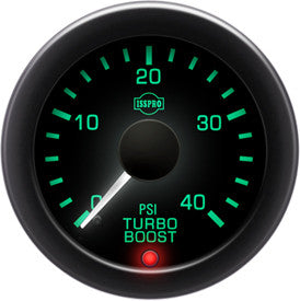 Isspro R16333 EV2 2-1/16 inch 0-40PSI Turbo Boost Gauge - Black Face Black Bezel | Universal