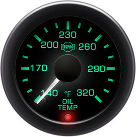 Isspro R16544 EV2 2-1/16 inch 140-320F Oil Temperature Gauge - Black Face Black Bezel | Universal