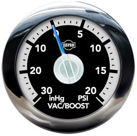 Isspro R3607TR EV2 2-1/16 inch 0-1500F Pyrometer Color Coded for Pre Turbo - Blace Face Black Bezel | Universal