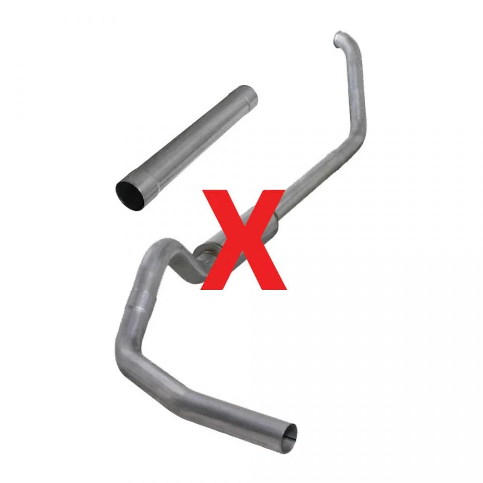 Diamond Eye K4319A-RP 4 inch Turbo Back Single-Exit Straight Pipe No Tip Exhaust | 2000-2003 Ford F250/F350 7.3L Powerstroke