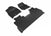 3DM L1FR10701509 Kagu Black Floor Mats Set | 2017-2025 Ford F250/F350 Super Duty Crew Cab w/ Front Bench Seats