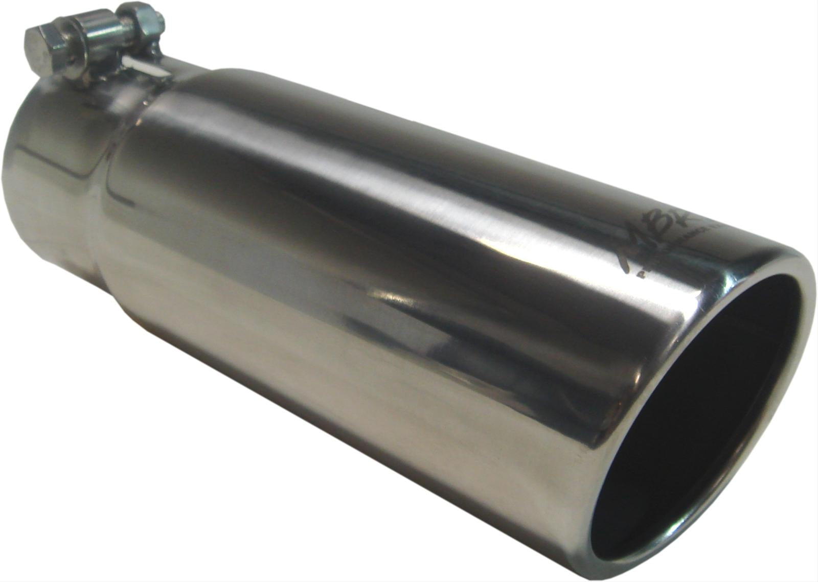 MBRP T5115 Exhaust Tip 3-1/2 inch O.D. Angled Rolled End 3 inch Inlet 10 inch Length T304 Stainless Steel | Universal