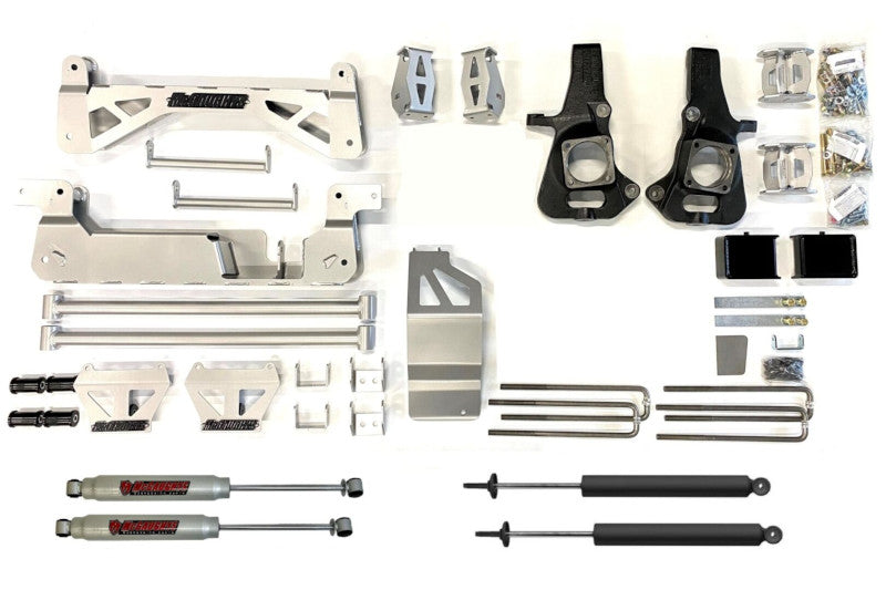 McGaughys 52001 7-9 inch Lift Kit - Silver | 2002-2010 GM Silverado/Sierra 3500HD 2WD Duramax