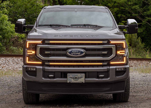 Morimoto XBG08 XBG LED DRL Grill Chrome Finish, Amber DRL | 2017-2019 Ford F250/F350/F450 Super Duty