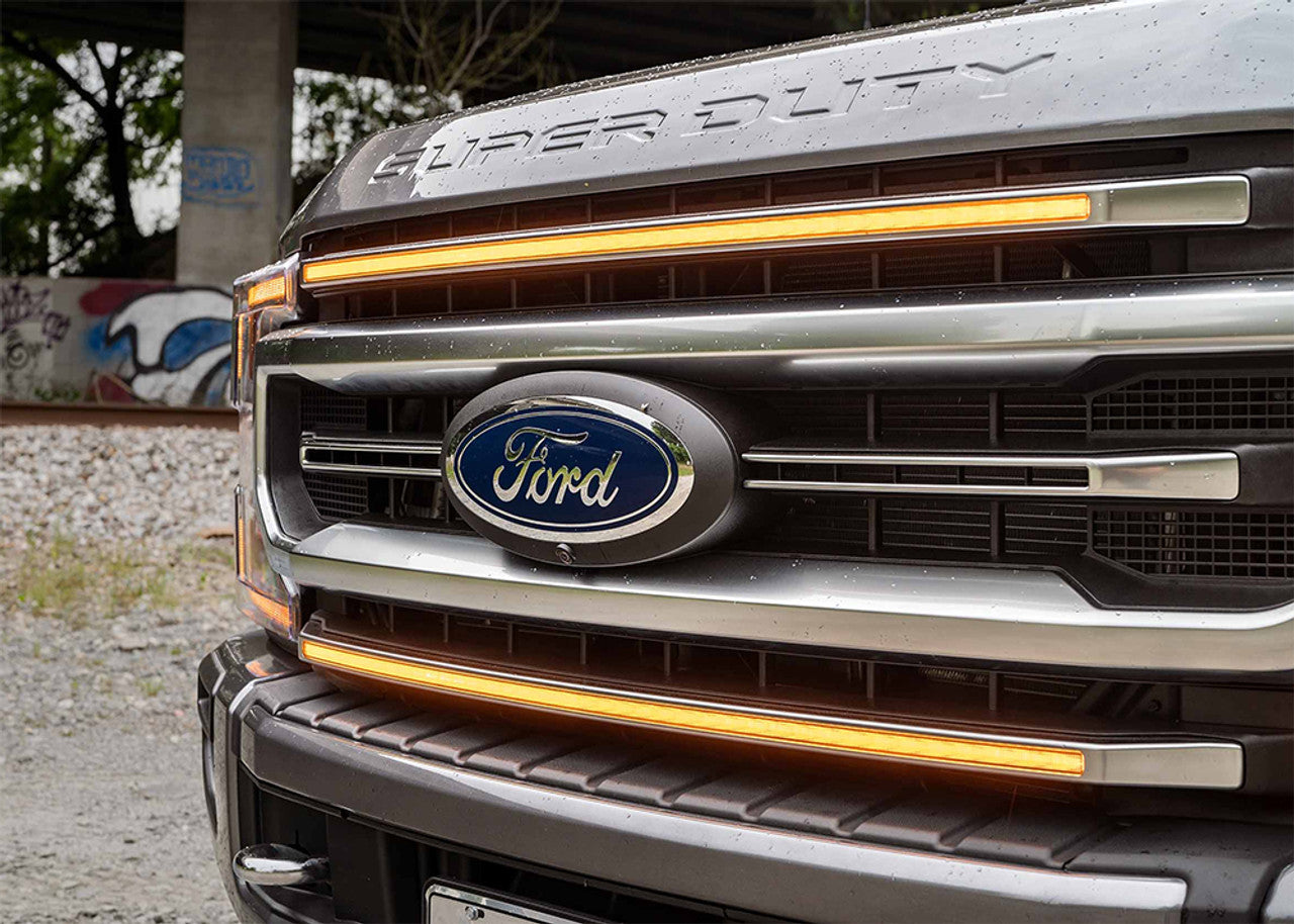 Morimoto XBG08 XBG LED DRL Grill Chrome Finish, Amber DRL | 2017-2019 Ford F250/F350/F450 Super Duty