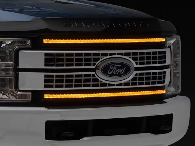 Morimoto XBG08 XBG LED DRL Grill Chrome Finish, Amber DRL | 2017-2019 Ford F250/F350/F450 Super Duty