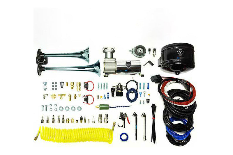 PacBrake HP10213 Premium Dual Air Horn Kit with Onboard Air Kit | Universal