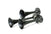 PacBrake HP10237 Premium Matte Black Trio Air Horn Kit with Onboard Air Kit | Universal