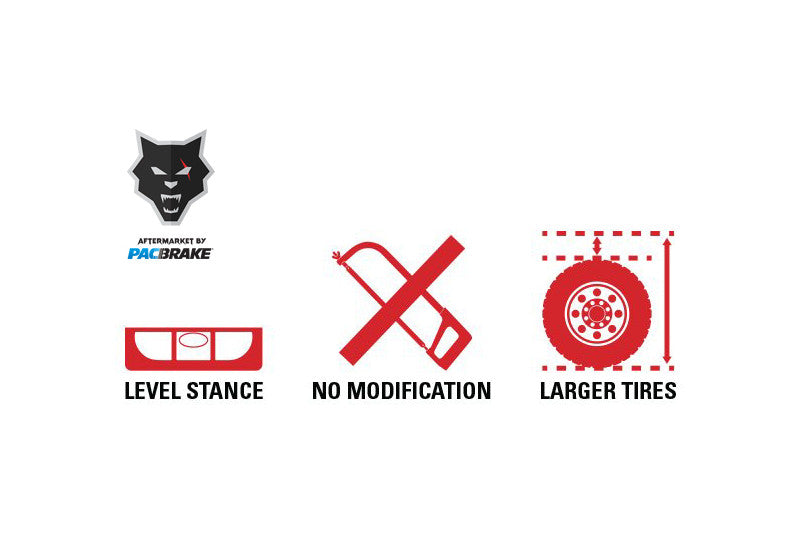 PacBrake HP10251 Leveling Kit For 1.5in/2.25 inch Lift | 2007-2018 GM Silverado/Sierra 1500
