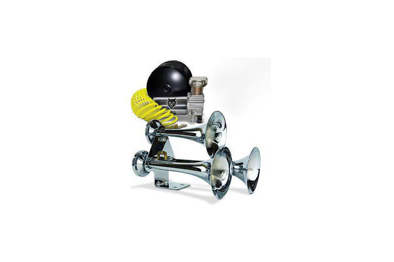 PacBrake HP10314 Premium Triple Train Horn Package with Horns & Onboard Air | Universal