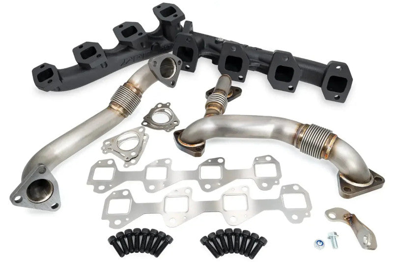 PPE 116111220 High Flow Exhaust Manifolds and Up-Pipes Kits Black | 2002-2004 GM Silverado/Sierra 2500HD/3500HD 6.6L Duramax