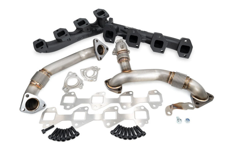 PPE 116112020 High Flow Exhaust Manifolds and Up-Pipes Kits Black | 2011-2016 GM Silverado/Sierra 2500HD/3500HD 6.6L Duramax LML