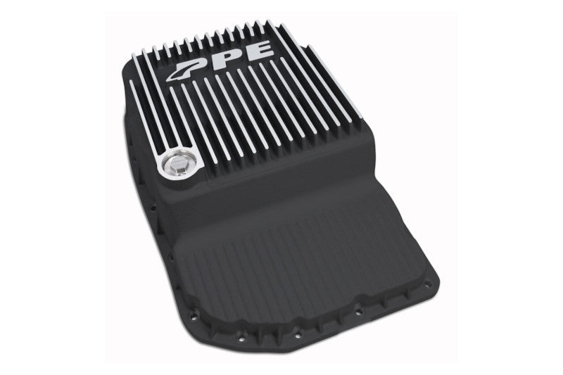 PPE 128051620 Heavy-Duty Cast Aluminum Transmission Pan Black | 2007-2020 with 6L80
