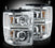 Recon 264296CLC Clear Projector Headlights with OLED U-Bar | 2015-2019 GM Silverado 2500HD/3500HD