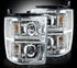 Recon 264296CLC Clear Projector Headlights with OLED U-Bar | 2015-2019 GM Silverado/Sierra 2500HD/3500HD