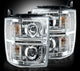 Recon 264296CLC Clear Projector Headlights with OLED U-Bar | 2015-2019 GM Silverado/Sierra 2500HD/3500HD