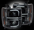 Recon 264296BKC Smoked Projector Headlights with OLED U-Bar | 2015-2019 GM Silverado/Sierra 2500HD/3500HD