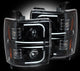 Recon 264296BKC Smoked Projector Headlights with OLED U-Bar | 2015-2019 GM Silverado/Sierra 2500HD/3500HD