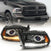 ANZO 111439 Glossy Black Amber Projector Plank-Style Switchback Headlights | 2010-2018 Dodge RAM 2500/3500 6.7L Cummins