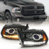 ANZO 111439 Glossy Black Amber Projector Plank-Style Switchback Headlights | 2010-2018 Dodge RAM 2500/3500 6.7L Cummins