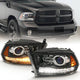 ANZO 111439 Glossy Black Amber Projector Plank-Style Switchback Headlights | 2010-2018 Dodge RAM 2500/3500 6.7L Cummins