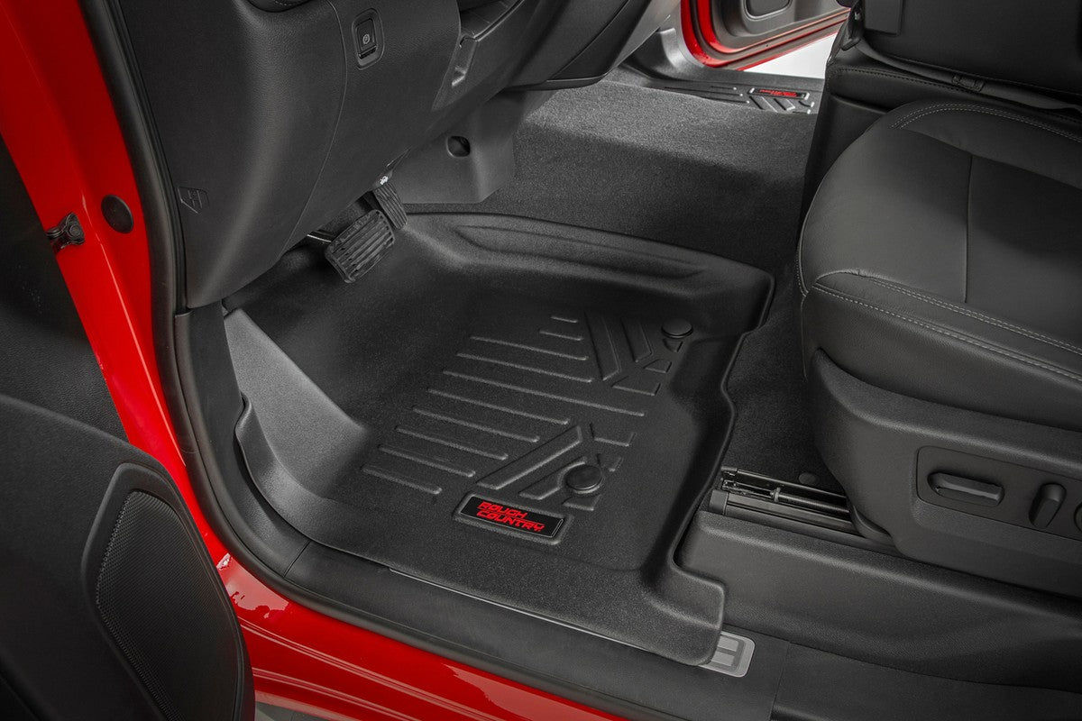 Rough Country M-51173 Heavy Duty Floor Mats Front/Rear | 2017-2025 Ford F250/F350 Crew Cab w/ Front Bench Seat